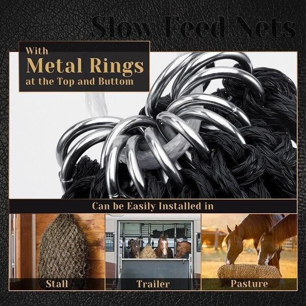 Slow Hay Feeder For Horses rings