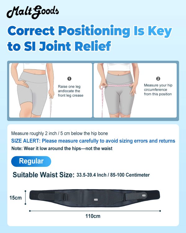 Malt Goods Non-Slip SI joint Belt with Pads for Women