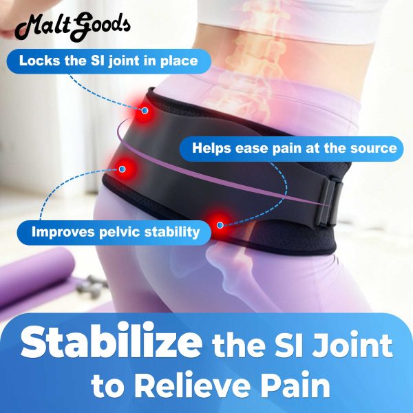 Malt Goods Non-Slip SI joint Belt with Pads for Women